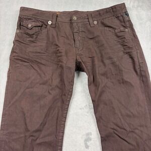 VTG Y2K Rivet De Cru Mae Straight Leg Jeans Mens Size 44x34 Brown Denim Pants